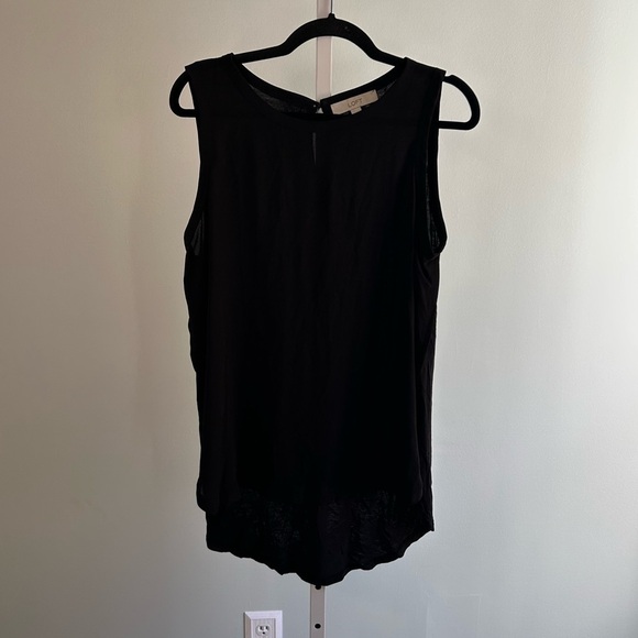 LOFT Tops - Loft Black Hi-Lo Sleeveless Blouse